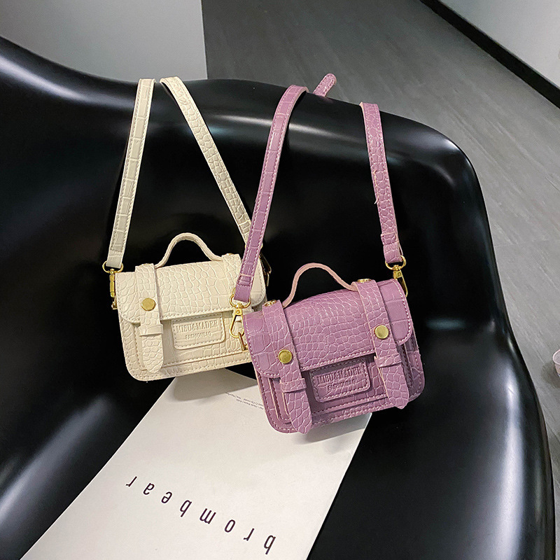 Mini 2021 Summer New style fashionable stone-patterned small square bag, double belt lock pu women's bag, single-shoulder crossbody bag Application Scenario