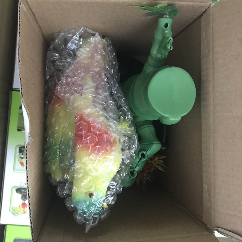 Factory direct sales creative artificial mountain electric parrot Double bird children's sensing toy simulation can chirp and move voice-controlled little bird Specification drawing
