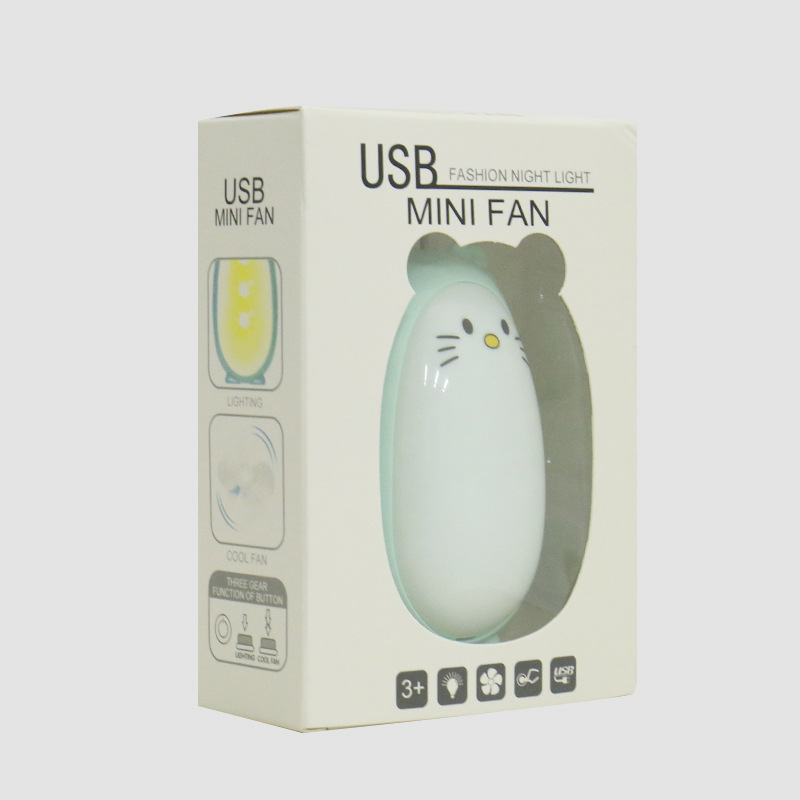 2022 New Model of student dormitory desktop USB charging fan, children's cartoon with light handheld mini fan Application Scenario