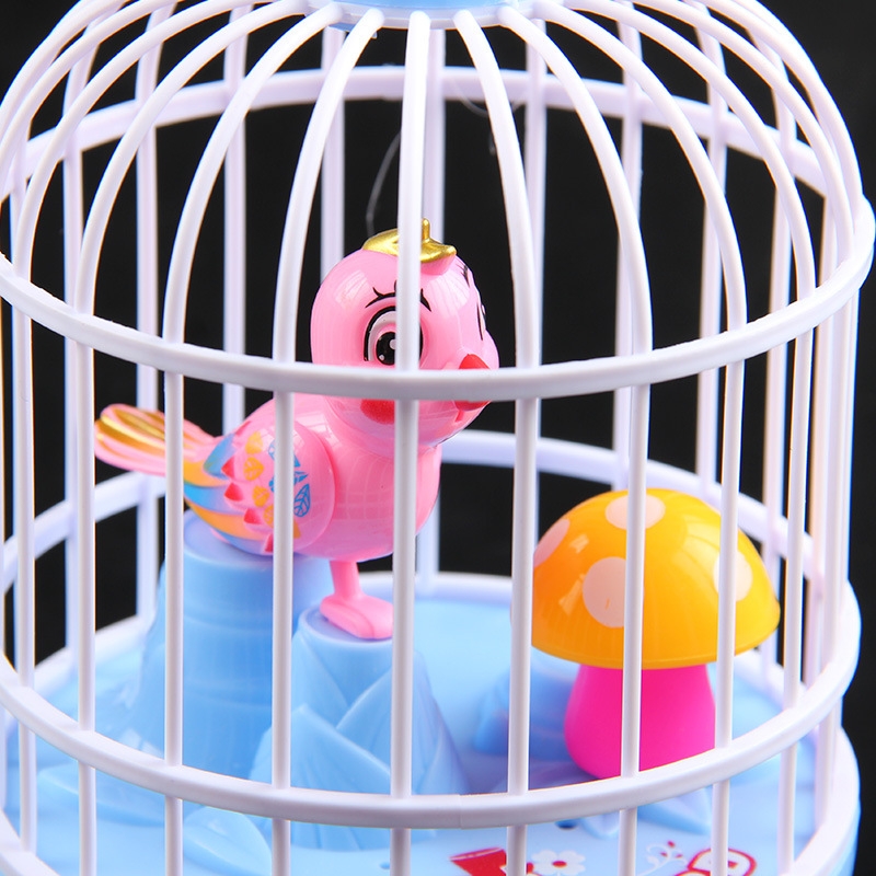 Voice-controlled scenic spots, temple fairs, gifts, mini birdcages, children's toys, sensor stalls, voice-controlled light birdcages, toy birds Specification drawing