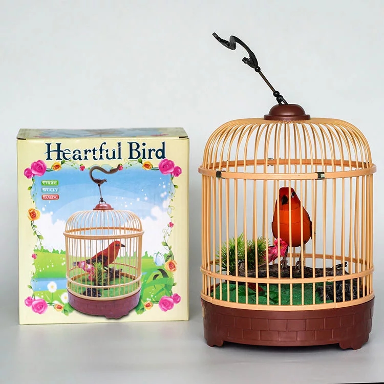 Toy voice-controlled birds, electric birds, and disassemblable voice-controlled birdcages are selling well at street stalls. They are also selling well at park attractions full figure
