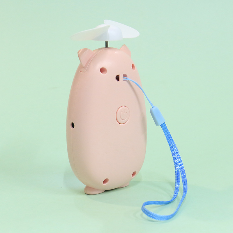 2022 New Model of student dormitory desktop USB charging fan, children's cartoon with light handheld mini fan Specification drawing