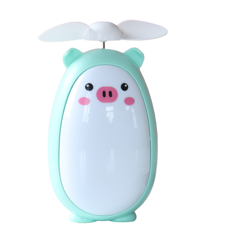 2022 New Model of student dormitory desktop USB charging fan, children's cartoon with light handheld mini fan Item Picture