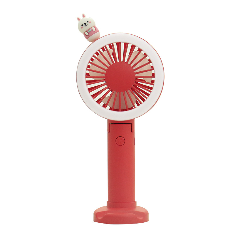 2022 Korean version simple cartoon animal phone stand Desktop fan Outdoor handheld USB charging small fan Item Picture