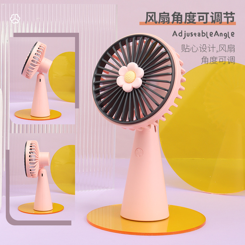 2022 Creative New Outdoor portable student Fan with Night Light Handheld usb charging Desktop Mini Fan details Picture