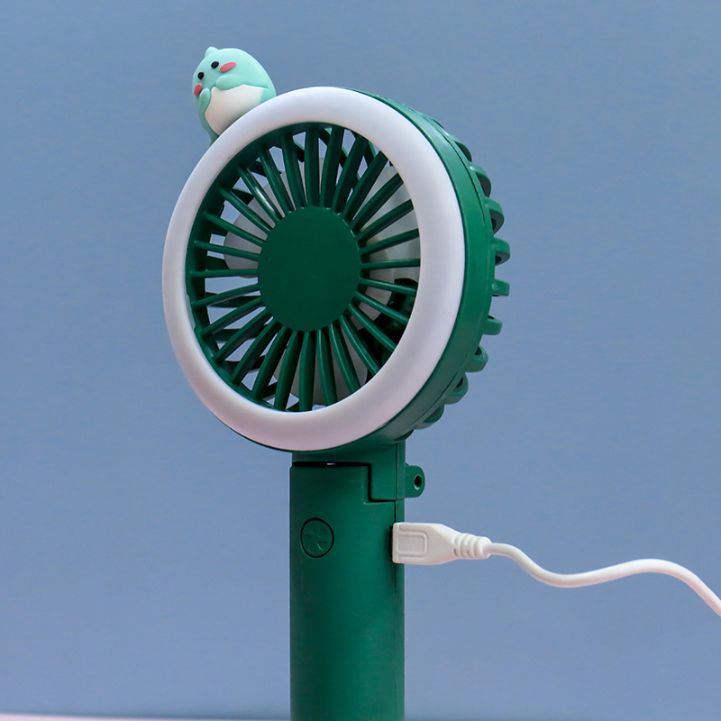 2022 Korean version simple cartoon animal phone stand Desktop fan Outdoor handheld USB charging small fan Application Scenario