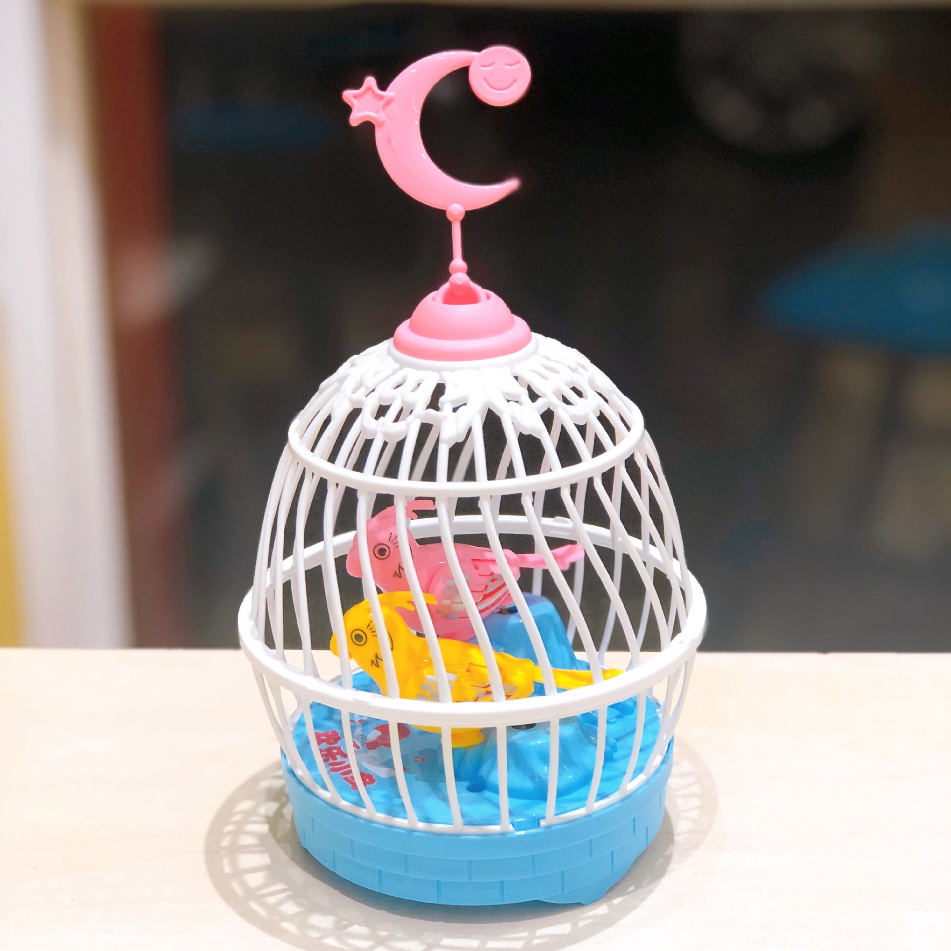 Scenic spot temple fair gifts, voice-controlled mini birdcages, sensor street stall toys, voice-controlled simulation birdcages with lights details Picture