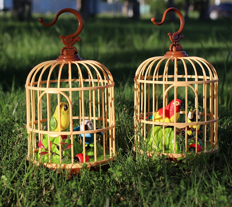 526 Genuine West Knight voice-controlled Sensor Birdcage Simulation Small Double Bird Intelligence Electric Bird wholesale Premium product details Picture