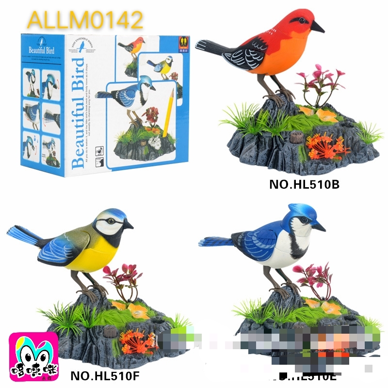 【 Voice-controlled Bird 】 Supply genuine West Knight 510 simulation voice-controlled bird, single bird with pen holder full figure