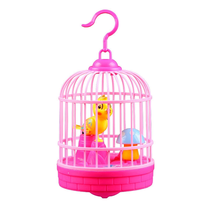 Voice-controlled scenic spots, temple fairs, gifts, mini birdcages, children's toys, sensor stalls, voice-controlled light birdcages, toy birds Item Picture