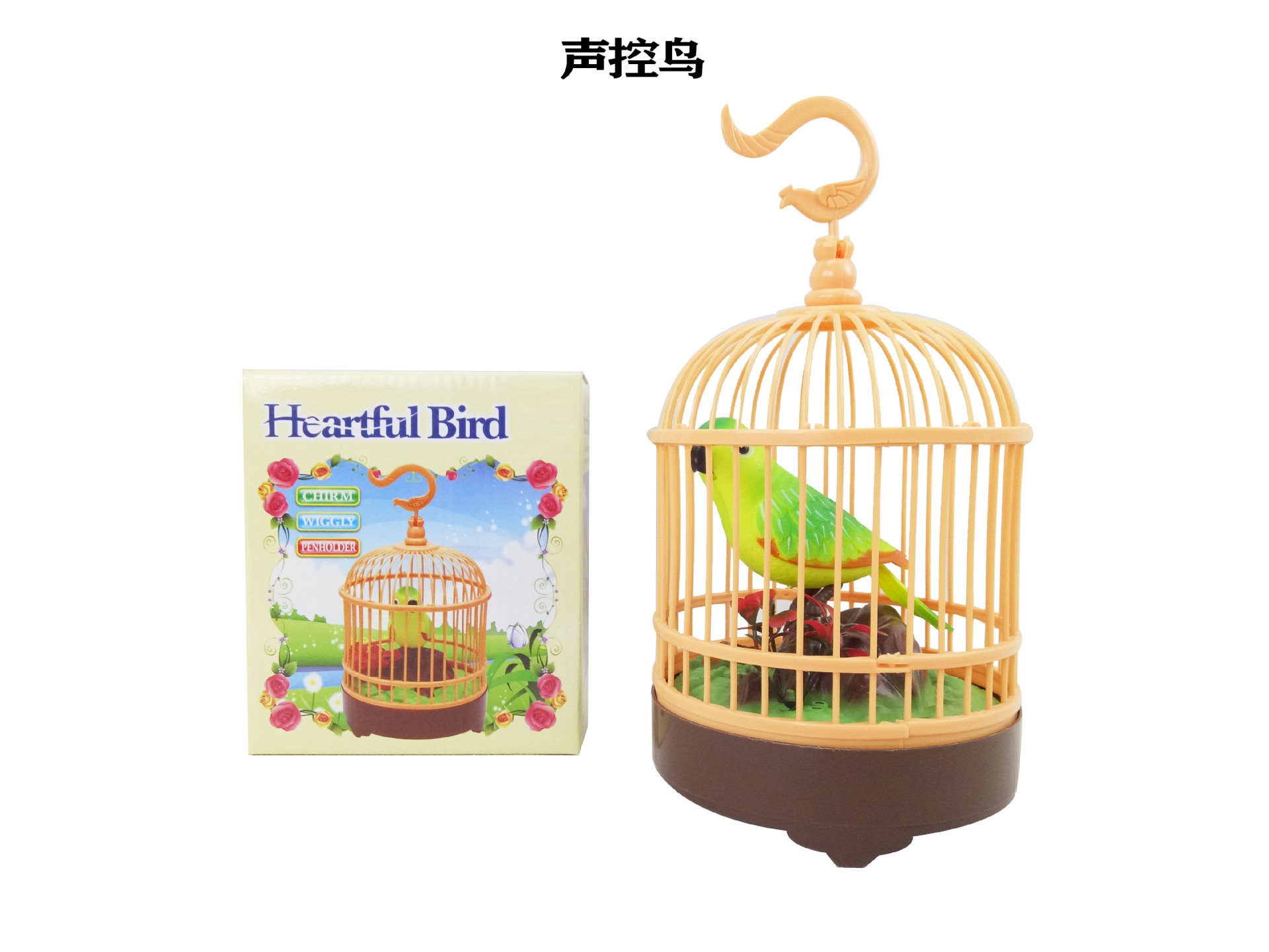 Children's simulated birdcage toys, cross-border foreign trade fun voice-controlled bird recording, simulated voice-controlled birdcage single bird full figure
