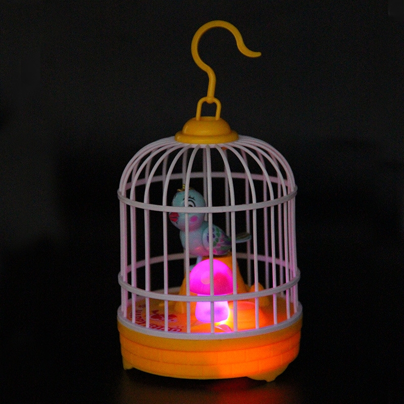 Voice-controlled scenic spots, temple fairs, gifts, mini birdcages, children's toys, sensor stalls, voice-controlled light birdcages, toy birds full figure