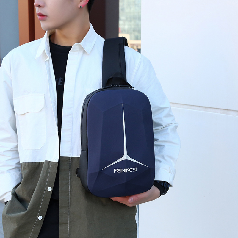 Factory wholesale men's and women's load-reducing single-shoulder crossbody bags, business casual men's chest bags, custom logo bags details Picture