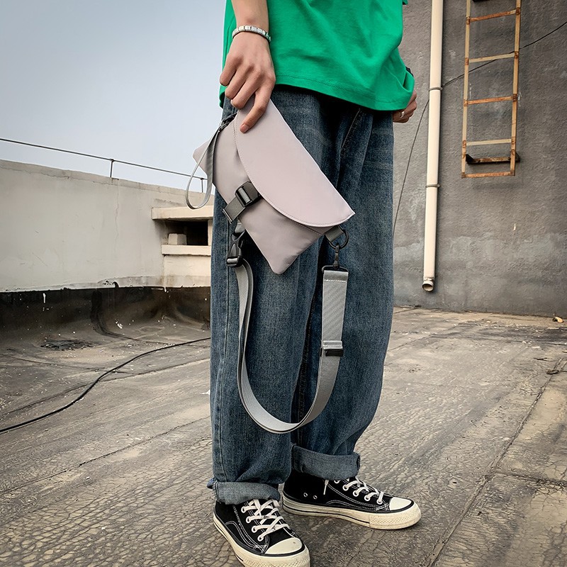 Single-shoulder bag, Instagram streetwear, crossbody small bag, men's and women's backpacks, trendy brand, disco chest bag, hip-hop student single-shoulder bag details Picture