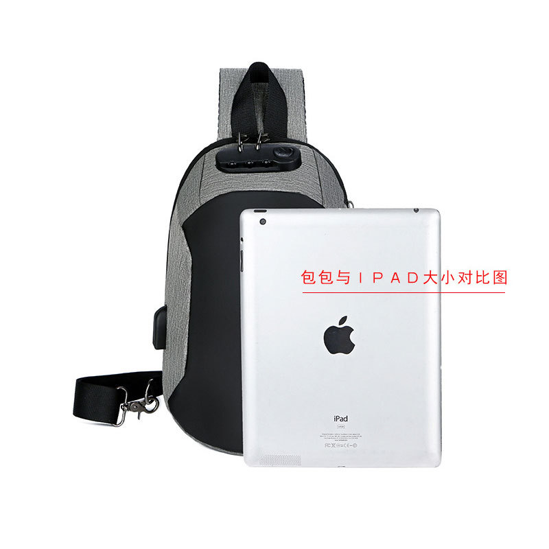 New casual crossbody bag, trendy men's anti-theft single-shoulder bag, business casual USB charging waterproof men's chest bag Application Scenario