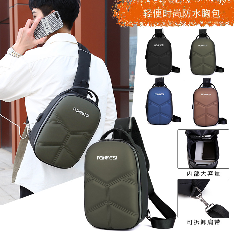 Hard shell schoolbags, crossbody bags, men's chest bags, single-shoulder bags, trendy brand large-capacity backpacks, new men's business style