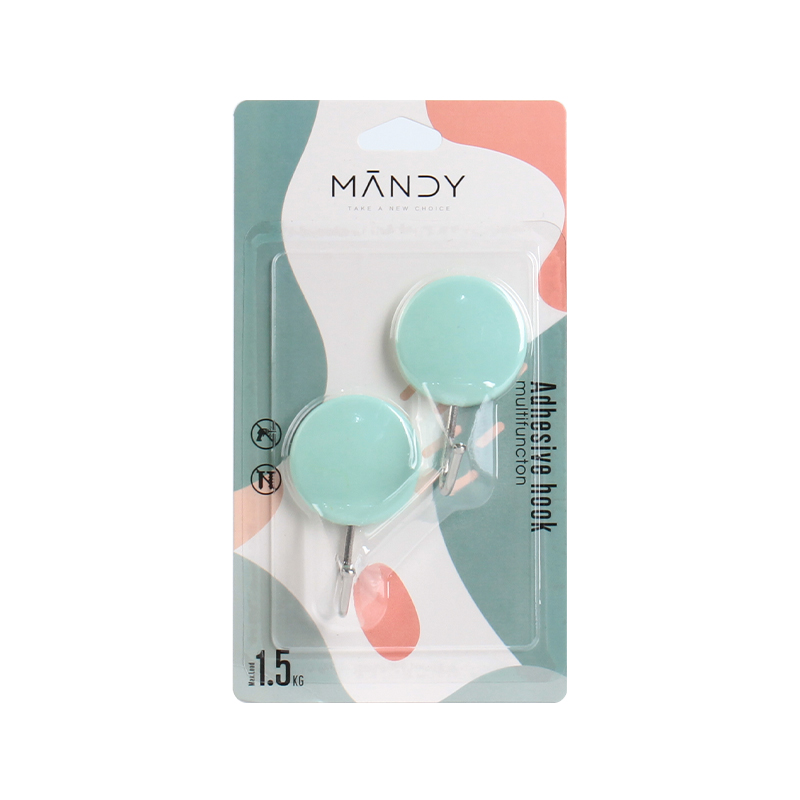 [Manti Home] Round iron hook plastic hook bathroom kitchen hook stick hook strong bearing free punching Application Scenario