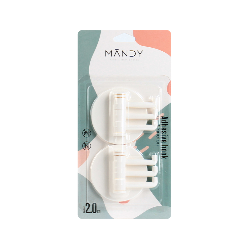 [Mandi Home] Rotary plastic hook bathroom kitchen hook sticky hook strong bearing hole free