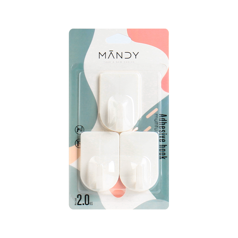 [Manti Home] U-type plastic hook bathroom kitchen hook stick strong bearing free punch