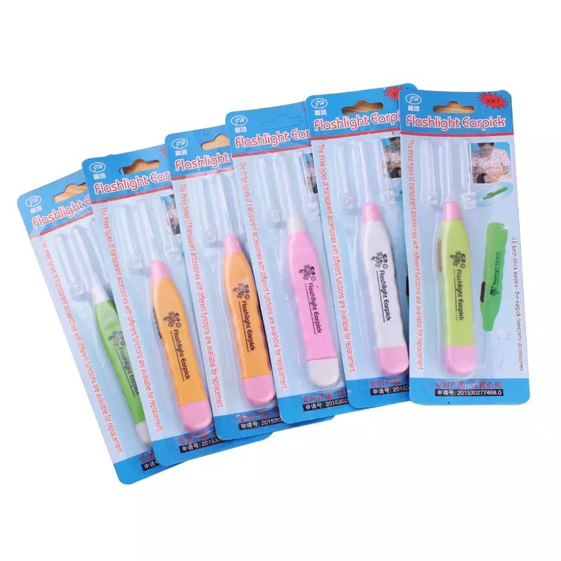 发光耳勺宝宝成人套装挖耳勺夜荧光带灯发亮掏耳勺耳朵清洁勺批发