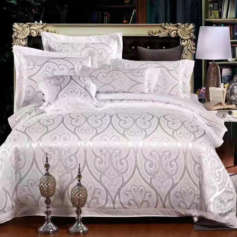 Yiwu Xuege Home Textile Tencel Cotton Jacquard 4-piece Wedding Bedding Set, Silk and Cotton 4-piece Set details Picture