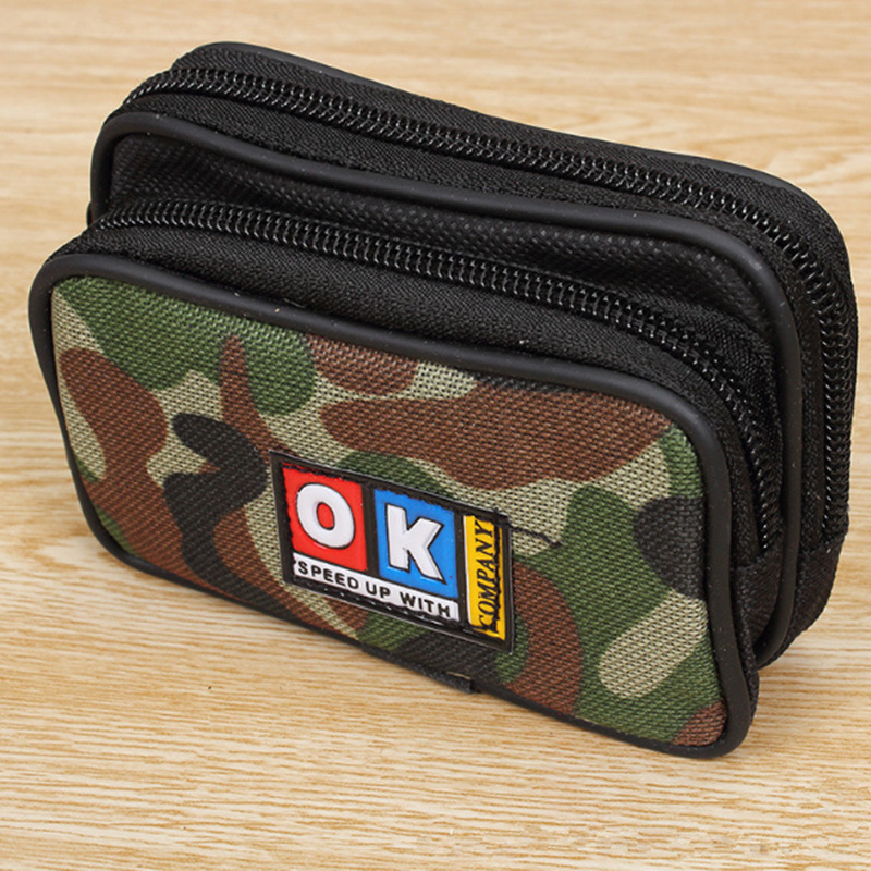 Low price promotion small 2 two yuan Fanny pack double pull coin wallet men's wallet mobile phone bag hot supply