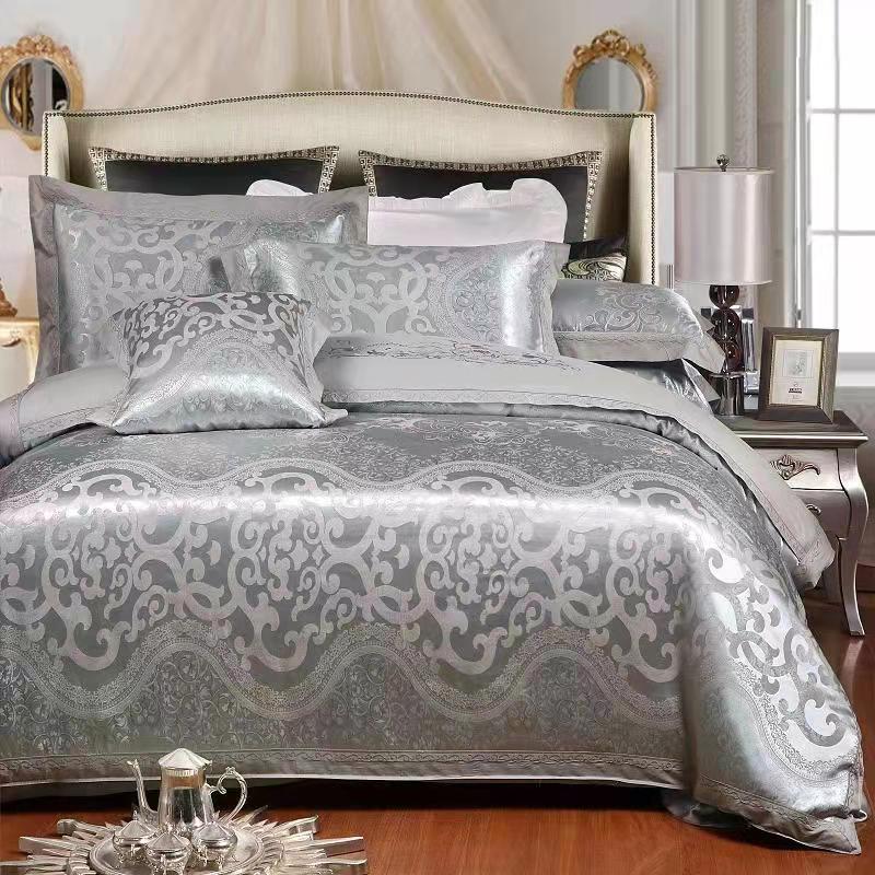 Yiwu Xuege Home Textile Tencel Cotton Jacquard 4-piece Wedding Bedding Set, Silk and Cotton 4-piece Set Specification image