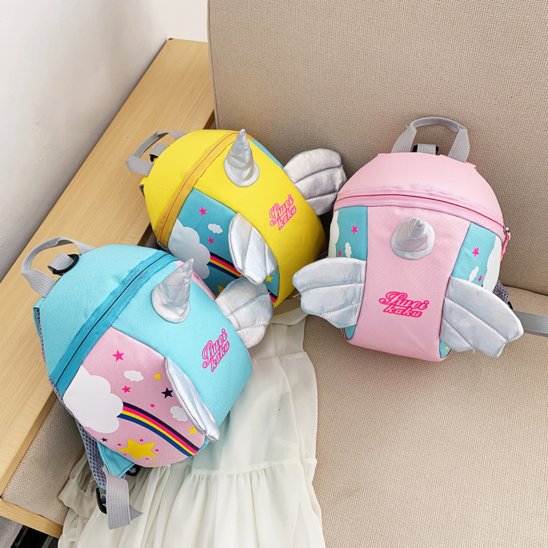 Children's schoolbag 1-3-5 years old girl and infant anti-wandering backpack, cute unicorn backpack for kindergarten Application Scenario