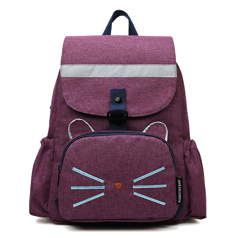 Cute and simple solid-color backpack for women, casual and versatile fashion, parent-child mommy bag, children's traction detachable backpack Item Picture