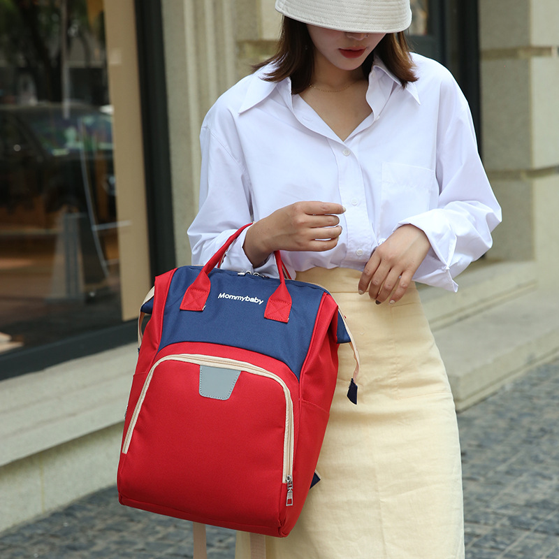 2021 New Style fashionable, casual, large-capacity, multi-functional double-shoulder Mom Bag, lightweight travel mom backpack