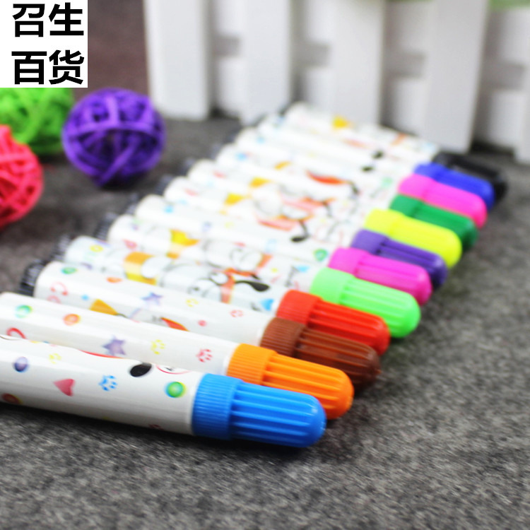 Factory direct sales of 12 watercolor pens, children's drawing and doodling pens, color pens 887-12, one yuan and two yuan supply details Picture