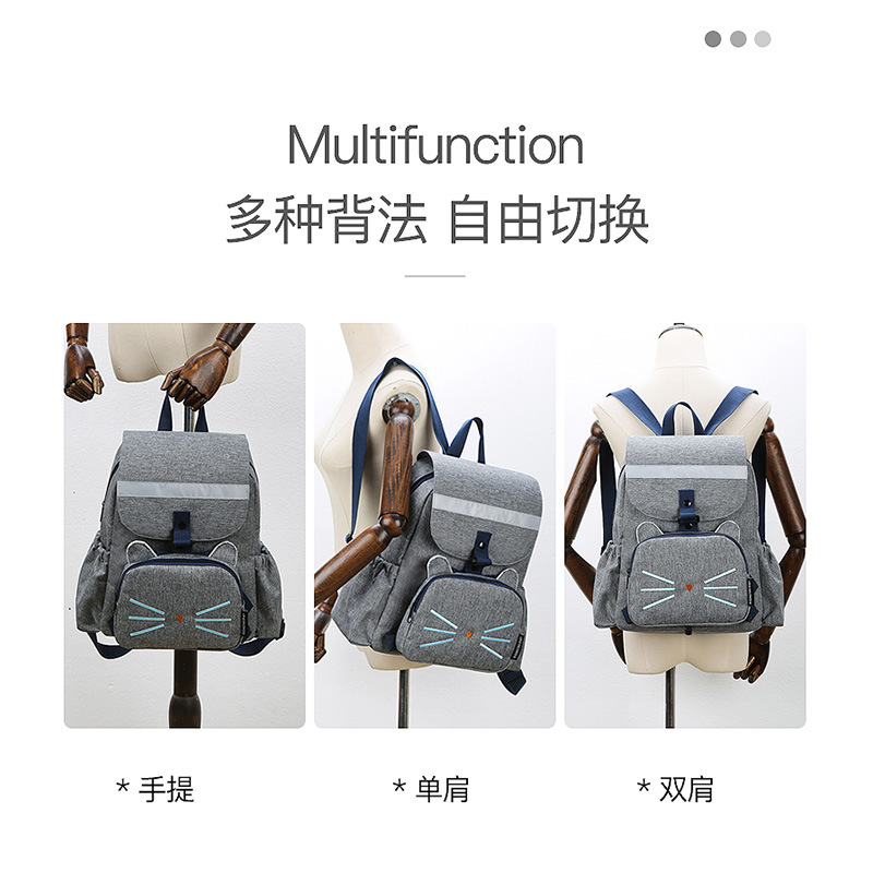 Cute and simple solid-color backpack for women, casual and versatile fashion, parent-child mommy bag, children's traction detachable backpack Application Scenario