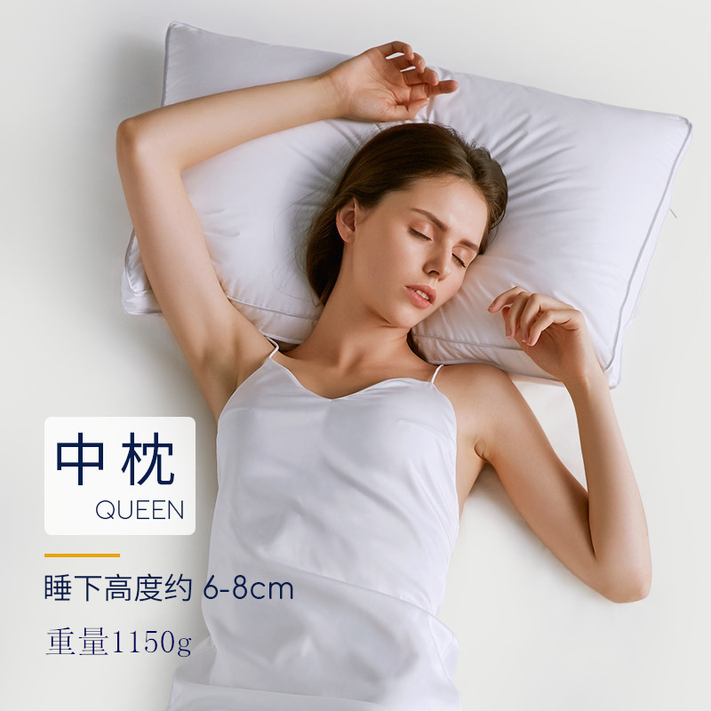 Hilton pure cotton pillow, all-cotton pillow core, five-star hotel and guesthouse neck protection pillow, single person wholesale Specification image