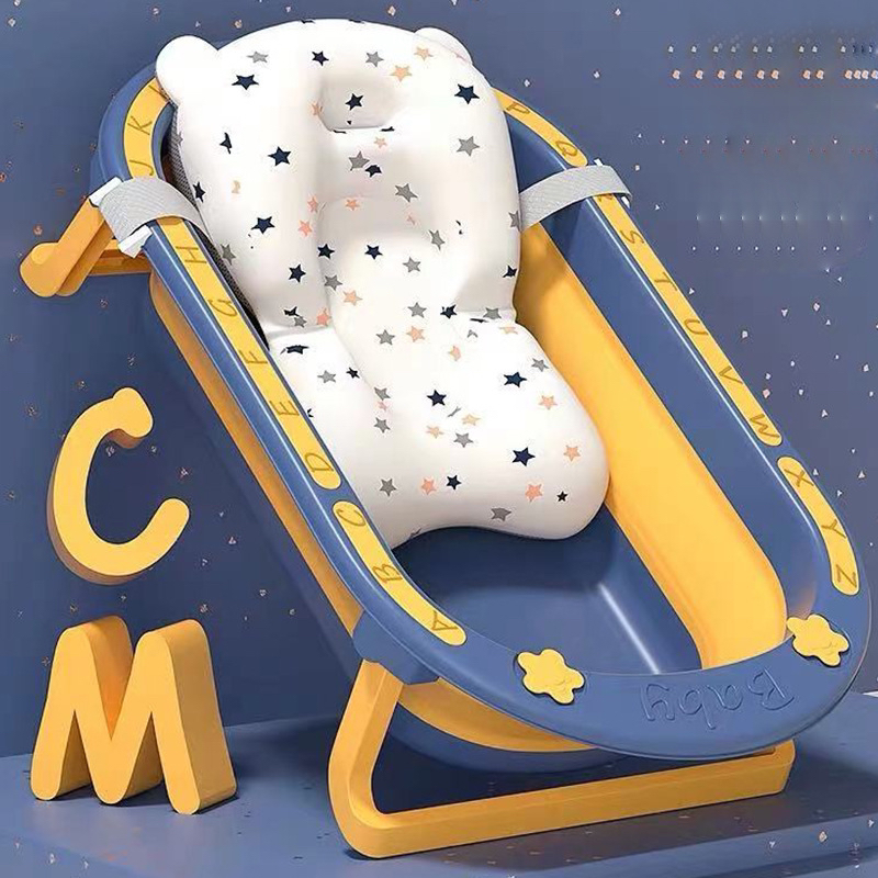 婴儿洗澡盆宝宝折叠浴盆新生幼儿童可坐躺家用大号沐浴桶小孩用品