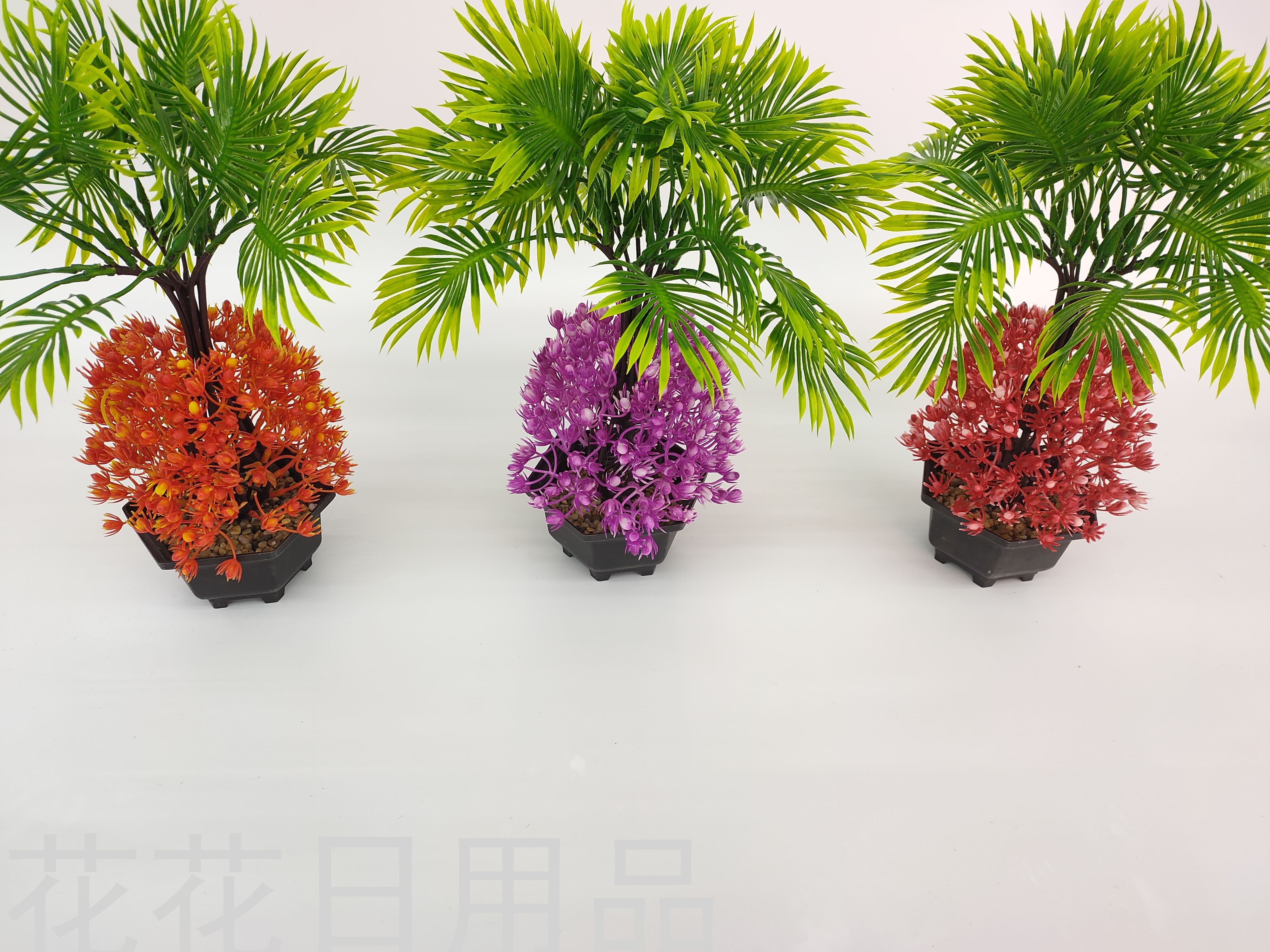 Black pot green value pine leaf simulation flower bonsai green value adornment bonsai flower