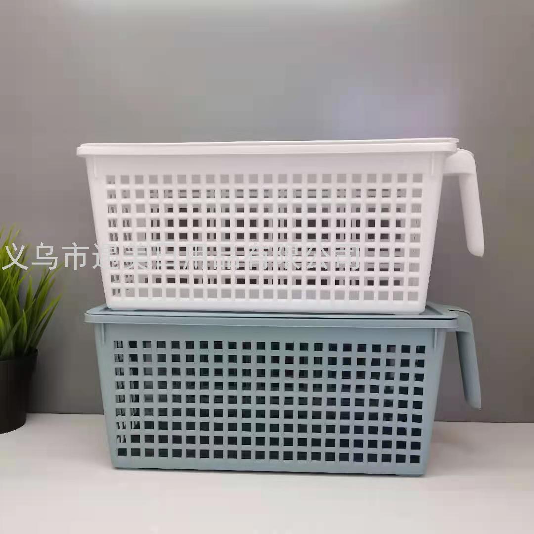وضع سلال من البلاستيك على سطح المكتب في سلة مستحضرات التجميل في المطبخ والحمام Item Picture