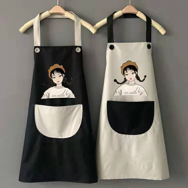 可爱日系围裙防水防油家用厨房做饭家务女时尚大人工作服定制logo图