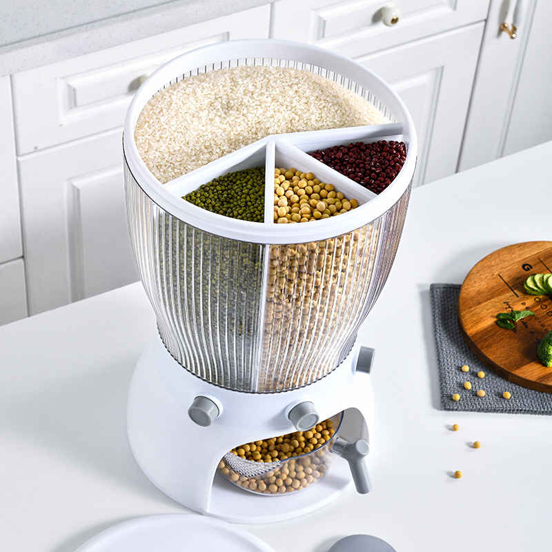 Rice bucket, insect-proof and moisture-proof sealed rice jar surface, storage of rice, flour, cat food and dog food, household storage rice box, 10L details Picture