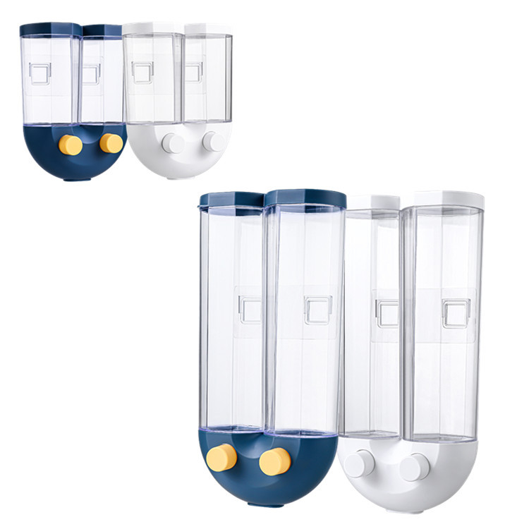 Wall-mounted five-grain storage box, kitchen compartment-divided rice bucket, grain storage, dust-proof sealed jar for food storage Item Picture