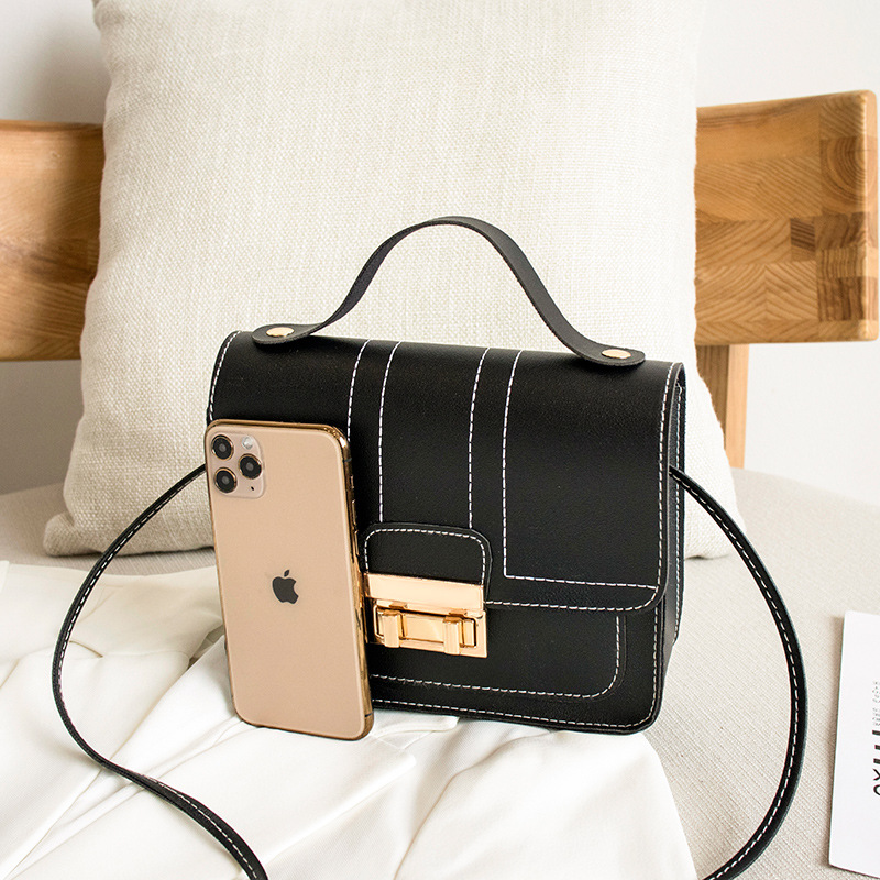 ladies hand bag2021 New Style Sewing Thread Lock Small Square Bag Gift Small Bag one-piece consignment details Picture