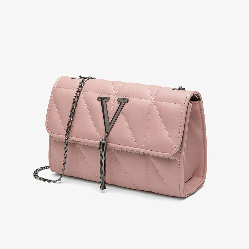 Women's single-shoulder bag 2020 new style letter tassel embroidered square bag, fashionable Japanese and Korean crossbody bag, elegant and versatile in stock details Picture