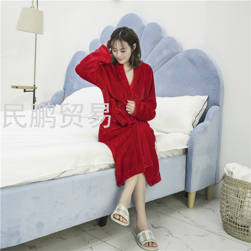 Venta directa de fábrica de alto grado engrosado franela coral fleece color sólido con albornoz Application Scenario
