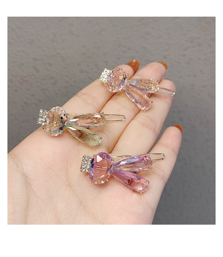 Korean high-end rabbit crystal hair clip, fringe clip, new girl's clip headwear, side frog clip, straight clip details Picture