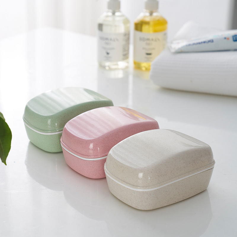 Simple wheat straw bathroom soap box, no punching, personalized and creative draining box, bathroom soap box wholesale Application Scenario