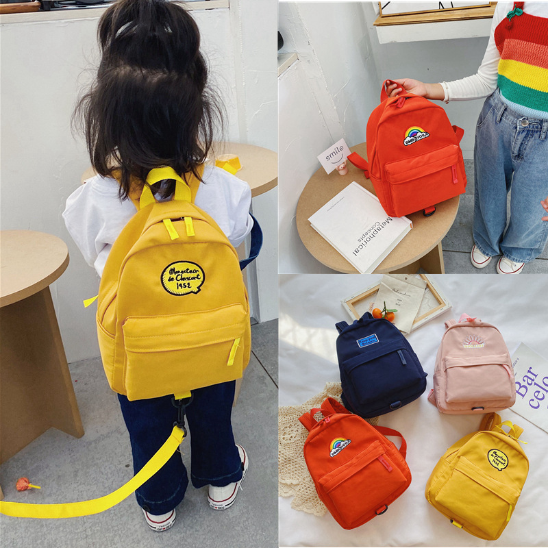 Korean-style children's small schoolbag, cute rainbow, anti-wandering backpack for toddlers and babies, lightweight and weight-reducing backpack for boys and girls