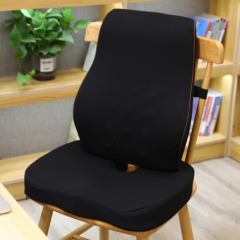 按摩护腰靠垫加记忆棉美臀坐垫组合餐椅车载办公室防痔疮组合套装详情图4