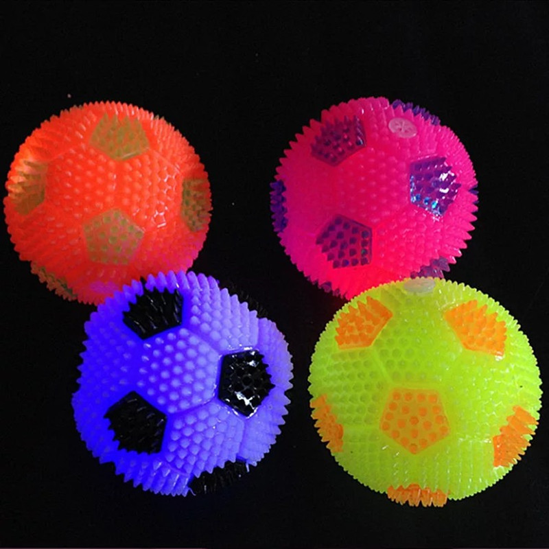 Children's toy, elastic luminous football 6.5, flashing sound, massage football, hot selling toy wholesale at night market stalls details Picture