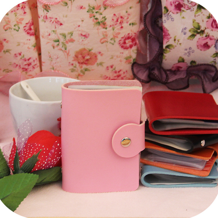 Burst advertising gift PU pickup bag 12 24 cards promotional gift leather card sleeve