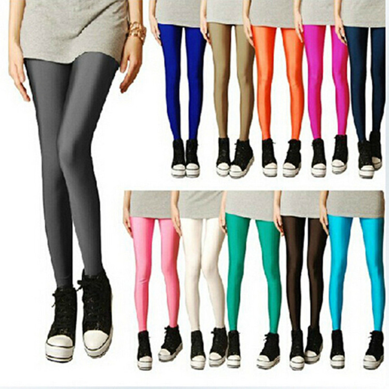 202 Micro supply Slimming candy color gloss pants Small foot pants nine quarter pants leggings