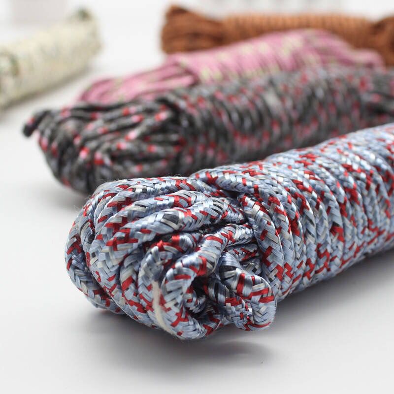 Thickened drying rope, nylon anti-slip and windproof drying rope, outdoor drying rope for clothes and quilts, 10-meter OPP bag Application Scenario